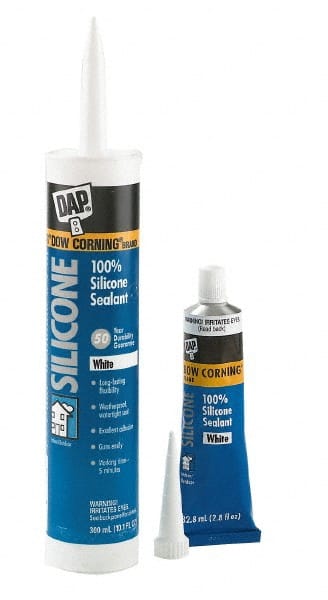 DAP - 2.8 oz Tube White RTV Silicone Joint Sealant - Makers Industrial Supply