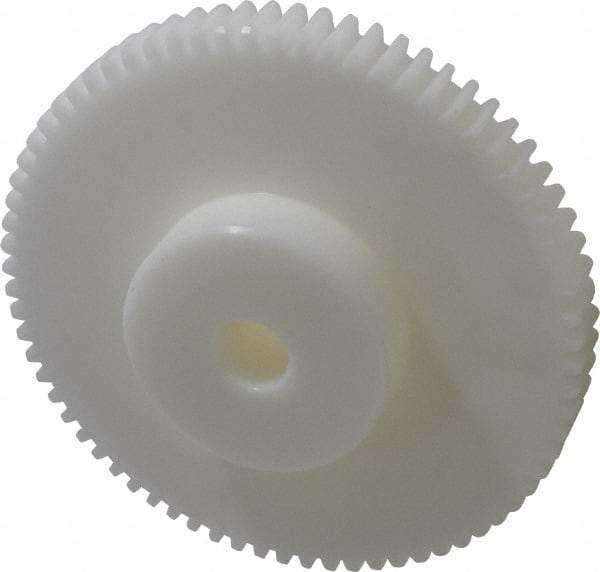 Poly Hi Solidur - 12 Pitch, 6" Pitch Diam, 6.166" OD, 72 Tooth Spur Gear - 3/4" Face Width, 3/4" Bore Diam, 2-3/4" Hub Diam, 14.5° Pressure Angle, Nylon - Makers Industrial Supply