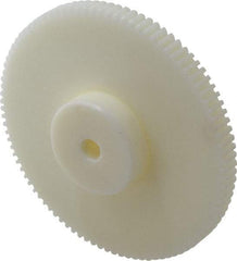 Poly Hi Solidur - 16 Pitch, 6" Pitch Diam, 6-1/8" OD, 96 Tooth Spur Gear - 1/2" Face Width, 1/2" Bore Diam, 2-1/4" Hub Diam, 14.5° Pressure Angle, Nylon - Makers Industrial Supply