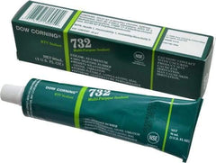 Dow Corning - 3 oz Tube Silver RTV Silicone Joint Sealant - -76 to -29.2°F Operating Temp, 20 min Tack Free Dry Time, 24 hr Full Cure Time, Series 732 - Makers Industrial Supply