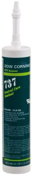 Dow Corning - 10.1 oz Cartridge Clear RTV Silicone Joint Sealant - -85 to 350°F Operating Temp, 14 min Tack Free Dry Time, 24 hr Full Cure Time, Series 737 - Makers Industrial Supply