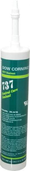 Dow Corning - 10.1 oz Cartridge Black RTV Silicone Joint Sealant - -85 to 350°F Operating Temp, 14 min Tack Free Dry Time, 24 hr Full Cure Time, Series 737 - Makers Industrial Supply