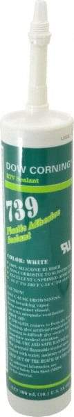 Dow Corning - 10.1 oz Cartridge White RTV Silicone Joint Sealant - -49 to 392°F Operating Temp, 75 min Tack Free Dry Time, 24 to 72 hr Full Cure Time, Series 739 - Makers Industrial Supply