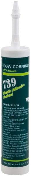 Dow Corning - 10.1 oz Cartridge Black RTV Silicone Joint Sealant - -49 to 392°F Operating Temp, 75 min Tack Free Dry Time, 24 to 72 hr Full Cure Time, Series 739 - Makers Industrial Supply