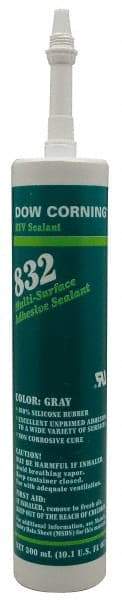 Dow Corning - 10.1 oz Cartridge Black RTV Silicone Joint Sealant - -67 to 300°F Operating Temp, 90 min Tack Free Dry Time, Series 832 - Makers Industrial Supply