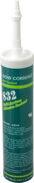 Dow Corning - 10.1 oz Cartridge Gray RTV Silicone Joint Sealant - -67 to 300°F Operating Temp, 90 min Tack Free Dry Time, Series 832 - Makers Industrial Supply