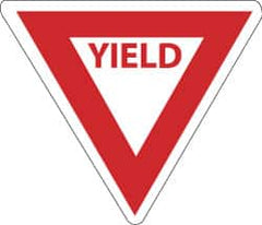 NMC - "Yield", 30" Wide x 30" High, Aluminum Stop & Yield Signs - 0.08" Thick, Red on White, High Intensity Reflectivity, Triangle, Post Mount - Makers Industrial Supply