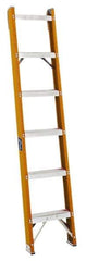 Louisville - 10 Steps, 10' High, Type IA Rating, Fiberglass Shelf Ladder - 300 Lb Load Capacity, 15-3/16" Base Width - Makers Industrial Supply