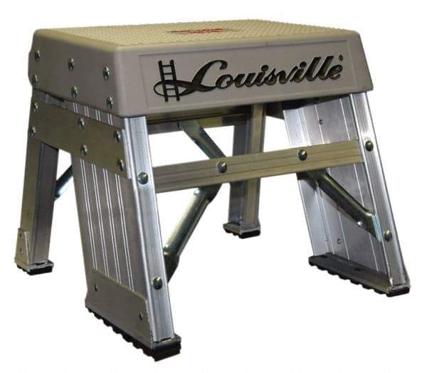 Louisville - 1 Step, 1' High, Type IA Rating, Aluminum Step Stand - 300 Lb Capacity, 15-11/16" Base Width - Makers Industrial Supply