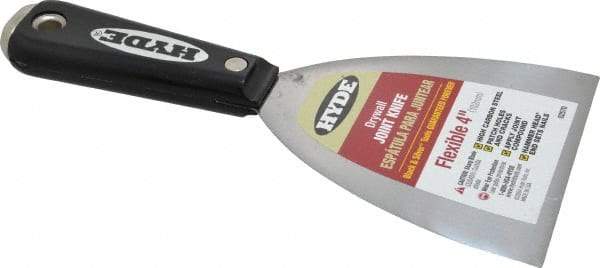 Hyde Tools - 4" Wide Carbon Steel Taping Knife - Flexible, Hammerhead Nylon Handle, 8-1/4" OAL - Makers Industrial Supply