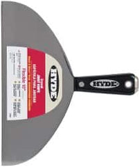 Hyde Tools - 10" Wide Carbon Steel Taping Knife - Flexible, Hammerhead Nylon Handle, 8-3/8" OAL - Makers Industrial Supply