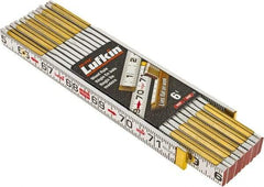 Lufkin - 6' Long, 1/16" Graduation, Folding Rule - 5/8" Wide, Wood - Makers Industrial Supply