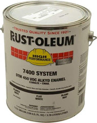 Rust-Oleum - 1 Gal White Flat Finish Industrial Enamel Paint - Interior/Exterior, Direct to Metal, <450 gL VOC Compliance - Makers Industrial Supply