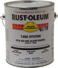 Rust-Oleum - 1 Gal White Semi Gloss Finish Industrial Enamel Paint - Interior/Exterior, Direct to Metal, <450 gL VOC Compliance - Makers Industrial Supply