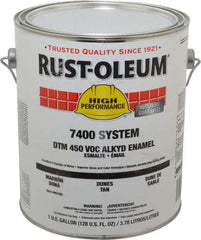 Rust-Oleum - 1 Gal Dunes Tan Gloss Finish Industrial Enamel Paint - Interior/Exterior, Direct to Metal, <450 gL VOC Compliance - Makers Industrial Supply