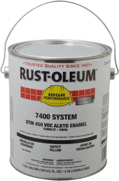 Rust-Oleum - 1 Gal Safety Yellow Gloss Finish Industrial Enamel Paint - Interior/Exterior, Direct to Metal, <450 gL VOC Compliance - Makers Industrial Supply