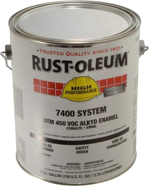 Rust-Oleum - 1 Gal Safety Green Gloss Finish Industrial Enamel Paint - Interior/Exterior, Direct to Metal, <450 gL VOC Compliance - Makers Industrial Supply