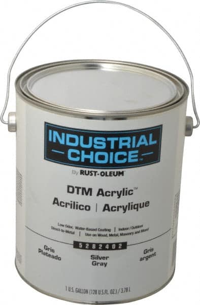 Rust-Oleum - 1 Gal Silver Gray Semi Gloss Finish Alkyd Enamel Paint - Interior/Exterior, Direct to Metal, <250 gL VOC Compliance - Makers Industrial Supply