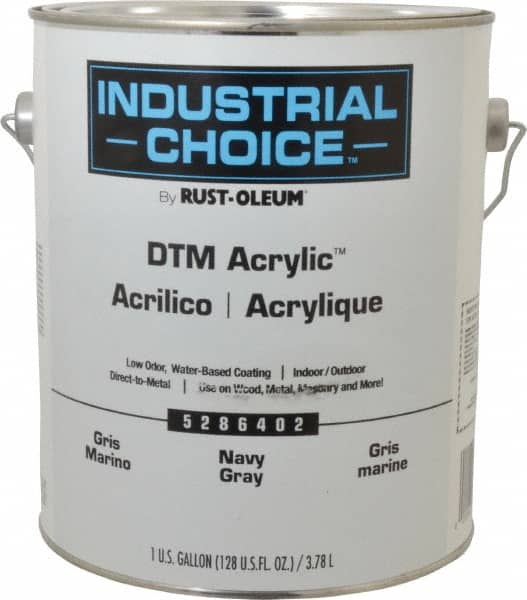 Rust-Oleum - 1 Gal Navy Gray Semi Gloss Finish Alkyd Enamel Paint - Interior/Exterior, Direct to Metal, <250 gL VOC Compliance - Makers Industrial Supply