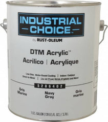 Rust-Oleum - 1 Gal Navy Gray Semi Gloss Finish Alkyd Enamel Paint - Interior/Exterior, Direct to Metal, <250 gL VOC Compliance - Makers Industrial Supply