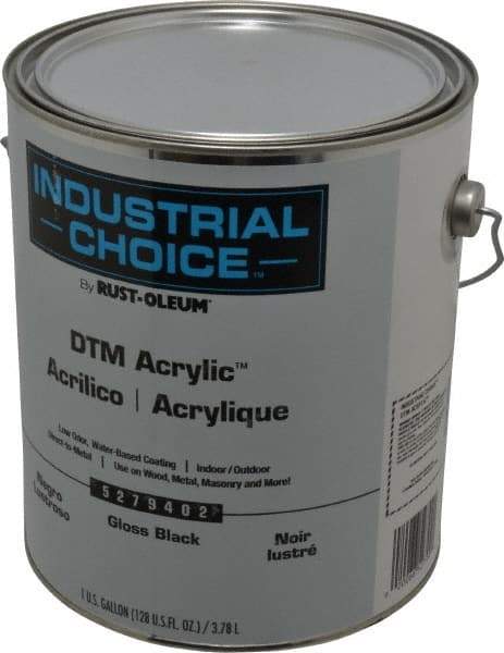 Rust-Oleum - 1 Gal Black Gloss Finish Acrylic Enamel Paint - Interior/Exterior, Direct to Metal, <250 gL VOC Compliance - Makers Industrial Supply