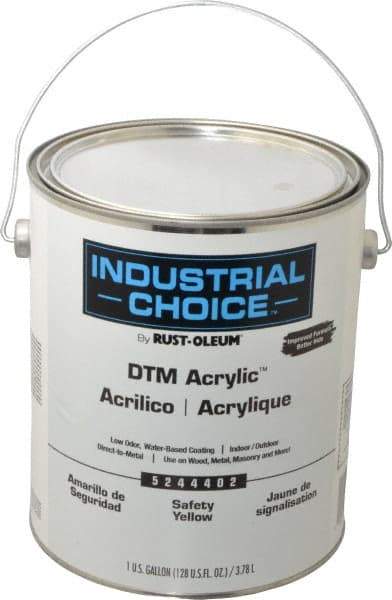 Rust-Oleum - 1 Gal Safety Yellow High Gloss Finish Acrylic Enamel Paint - Interior/Exterior, Direct to Metal, <250 gL VOC Compliance - Makers Industrial Supply