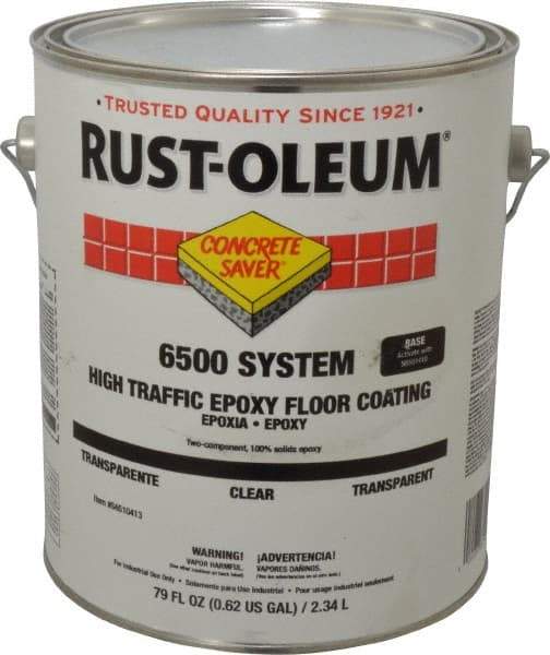 Rust-Oleum - 1 Gal High Gloss Clear Epoxy - 100 at 16 mils Sq Ft/Gal Coverage, 150 at 11 mils Sq Ft/Gal Coverage, 200 at 8 mils & 300 at 5 mils Sq Ft/Gal Coverage, <100 g/L VOC Content - Makers Industrial Supply