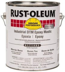 Rust-Oleum - 1 Gal Gloss Dunes Tan Epoxy Mastic - 100 to 225 Sq Ft/Gal Coverage, <340 g/L VOC Content, Direct to Metal - Makers Industrial Supply