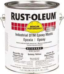 Rust-Oleum - 1 Gal Gloss Safety Yellow Epoxy Mastic - 100 to 225 Sq Ft/Gal Coverage, <340 g/L VOC Content, Direct to Metal - Makers Industrial Supply