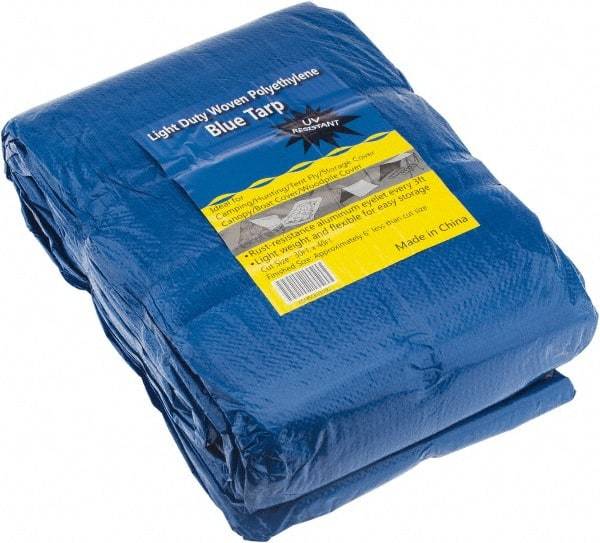 Value Collection - 40' Long x 30' Wide Polyethylene Tarp & Dust Cover - Blue - Makers Industrial Supply