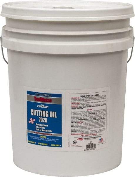 Crown - 5 Gal Pail Cutting Fluid - Straight Oil, For Deep Drawing, Drilling, Forming, Grinding, Machining, Sawing - Makers Industrial Supply