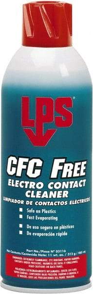 LPS - 11 Ounce Aerosol Contact Cleaner - 0°F Flash Point, Flammable, Food Grade, Plastic Safe - Makers Industrial Supply