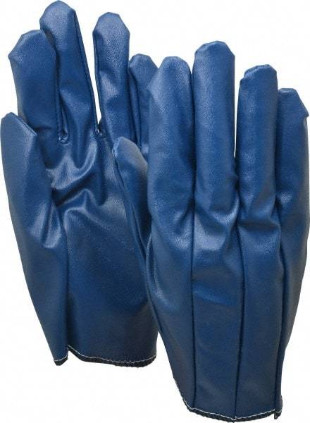 PRO-SAFE - Size XL (10) Nitrile Coated Cotton General Protection Work Gloves - For General Purpose, Fully Coated, Slip-On Cuff, Full Fingered, Blue, Paired - Makers Industrial Supply