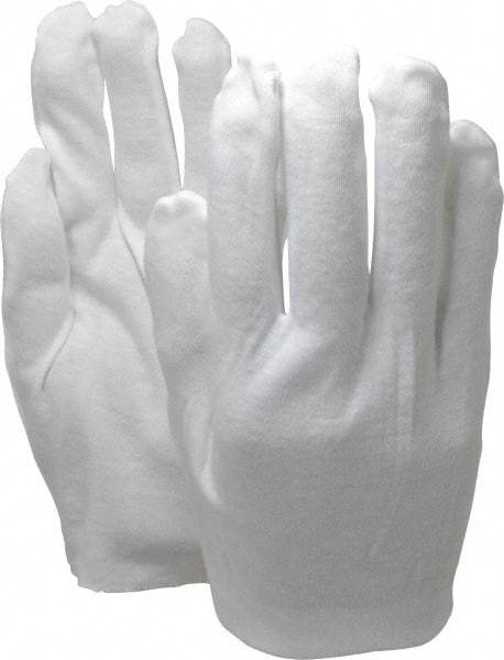 PRO-SAFE - Size Universal Cotton General Protection Work Gloves - For Inspection, Uncoated, Slip-On Cuff, Full Fingered, White, Paired - Makers Industrial Supply