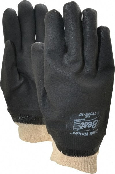 SHOWA - Size L (10), 10" Long, 30 mil Thick, Supported, PVC Chemical Resistant Gloves - Makers Industrial Supply