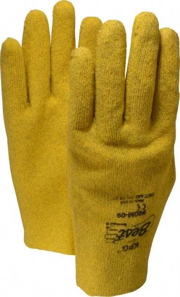 SHOWA - Size M (9) Vinyl Coated Cotton General Protection Work Gloves - For General Purpose, Fully Coated, Slip-On Cuff, Full Fingered, Yellow, Paired - Makers Industrial Supply