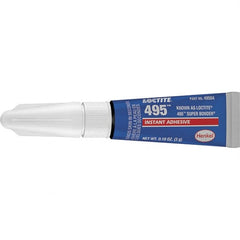 Loctite - 0.11 oz Tube Clear Instant Adhesive - Series 495, 20 sec Fixture Time, 24 hr Full Cure Time, Bonds to Metal, Plastic & Rubber - Makers Industrial Supply