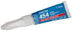 Loctite - 0.11 oz Tube Clear Instant Adhesive - Series 454, 15 sec Fixture Time, 24 hr Full Cure Time, Bonds to Plastic & Rubber - Makers Industrial Supply