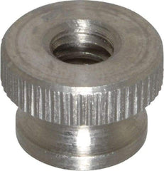 Electro Hardware - 1/4-20" UNC Thread, Uncoated, Grade 302, 303 Stainless Steel Round Knurled Thumb Nut - 3/8" Overall Height, 9/16" Head Diam - Makers Industrial Supply