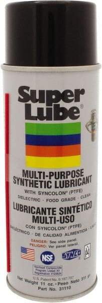 Synco Chemical - 11 oz Aerosol Synthetic General Purpose Grease - Translucent White, Food Grade, 450°F Max Temp, NLGIG 2, - Makers Industrial Supply