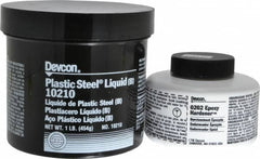 Devcon - 1 Lb Pail Two Part Epoxy - 45 min Working Time, Series Plastic Steel - Makers Industrial Supply