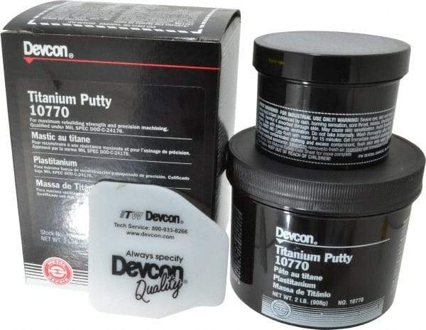 Devcon - 2 Lb Kit Gray Epoxy Resin Putty - 150°F (Wet), 350°F (Dry) Max Operating Temp, 16 hr Full Cure Time - Makers Industrial Supply