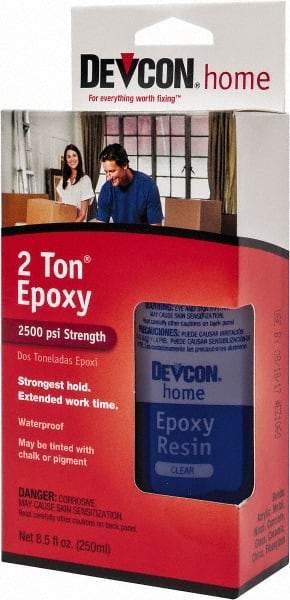 Devcon - 4.5 oz Bottle Two Part Epoxy - 30 min Working Time, Series 2 Ton - Makers Industrial Supply