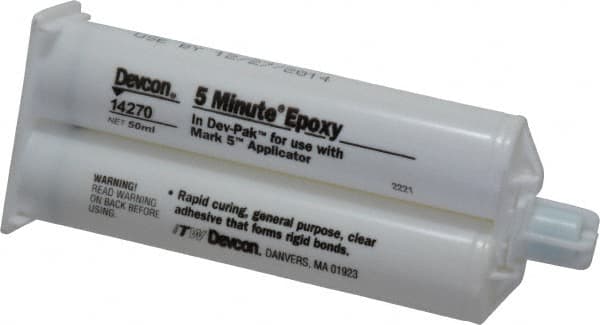 Devcon - 2 oz Cartridge Two Part Epoxy - 3 to 6 min Working Time, 1,900 psi Shear Strength - Makers Industrial Supply