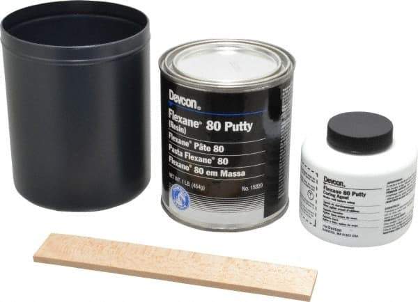 Devcon - 1 Lb Kit Black Urethane Putty - 120°F (Wet), 180°F (Dry) Max Operating Temp, 15 min Tack Free Dry Time - Makers Industrial Supply