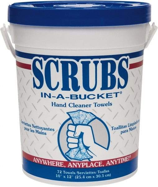 Scrubs - Pre-Moistened Hand Cleaning Wipes - Center Pull, 12-1/2" x 10-1/2" Sheet Size, Blue - Makers Industrial Supply