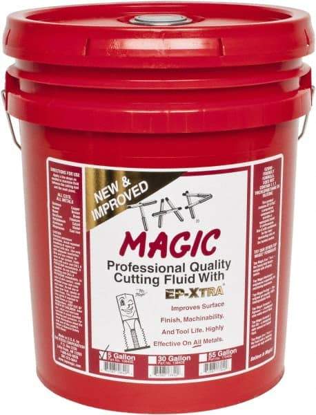 Tap Magic - Tap Magic EP-Xtra, 5 Gal Pail Cutting & Tapping Fluid - Semisynthetic, For Boring, Broaching, Drilling, Engraving, Facing, Milling, Reaming, Sawing, Threading, Turning - Makers Industrial Supply