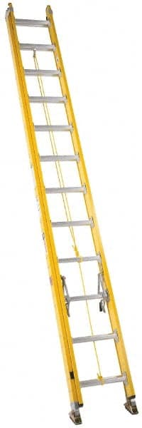 Made in USA - 36' High, Type IA Rating, Fiberglass Extension Ladder - Makers Industrial Supply