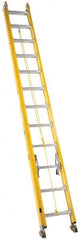 Made in USA - 36' High, Type IA Rating, Fiberglass Extension Ladder - Makers Industrial Supply