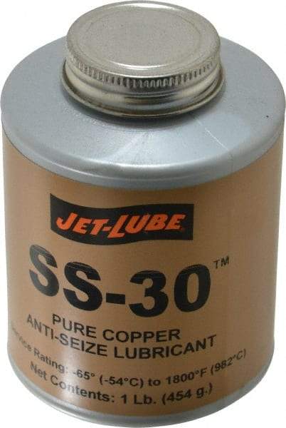 Jet-Lube - 1 Lb Can High Temperature Anti-Seize Lubricant - Copper, -65 to 1,800°F, Copper Colored, Water Resistant - Makers Industrial Supply